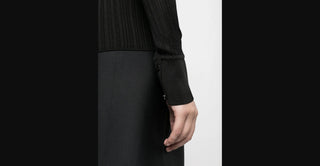 Tom Ford Fine-Gauge Ribbed Knit Collared Shirt Black