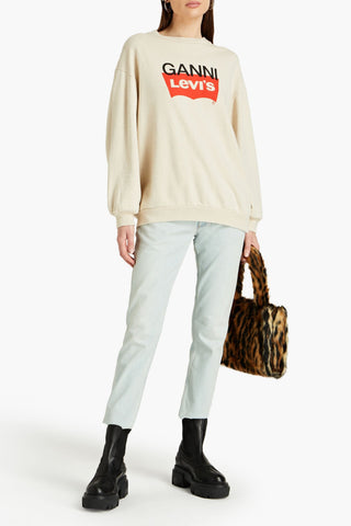 LEVI'S LOGO-PRINT FRENCH COTTON-BLEND TERRY SWEATSHIRT - Size S