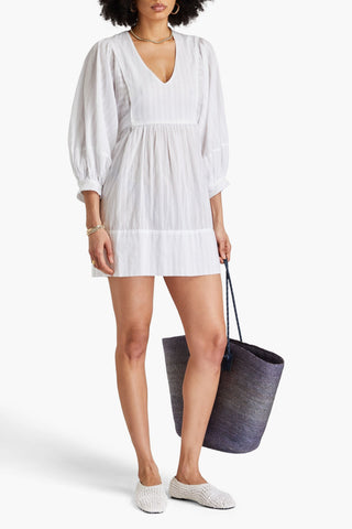 MELISSA ODABASH CAMILLA EMBROIDERED COTTON-MOUSSELINE MINI DRESS - Size M
