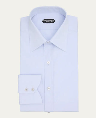 Tom Ford Cotton Point-Collar Dress Shirt Light Blue