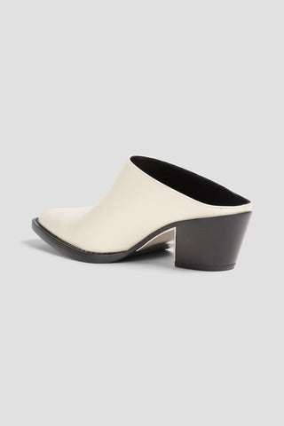 3.1 PHILLIP LIM DOWNTOWN GLOSSED-LEATHER MULES - Size 39