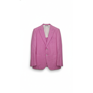 Tom Ford Linen–Silk Blend Structured Jacket in Fuchsia
