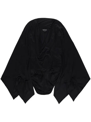 Tom Ford Fluid Jersey Draped Mini Dress Black
