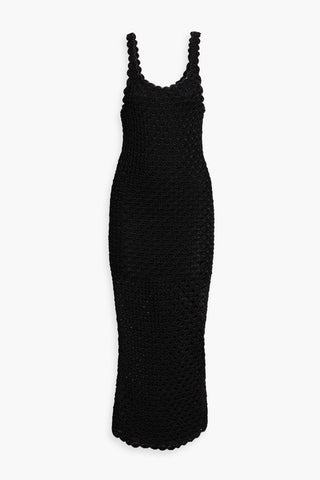 ALICE + OLIVIA BRAY SCALLOPED CROCHET MAXI DRESS - Size S
