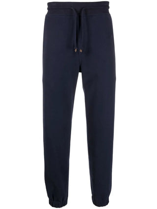 Brunello Cucinelli Knit Drawstring Slim-Cut Track Pants with Side Stripe