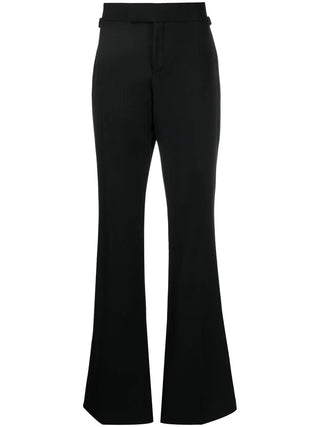 Tom Ford Crepe High-Waist Flared Trousers Black