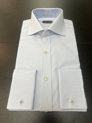 Tom Ford Light Blue Cotton French Cuff Dress Shirt