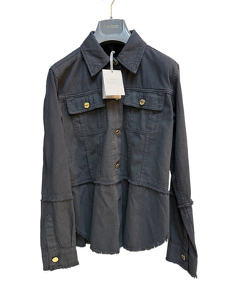 Tom Ford Frayed Cotton Peplum Shirt