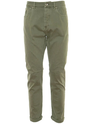 Brunello Cucinelli Cotton Straight-Leg Pants with Logo Patch