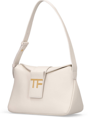 Tom Ford Grained Leather TF Logo Flap Shoulder Bag
