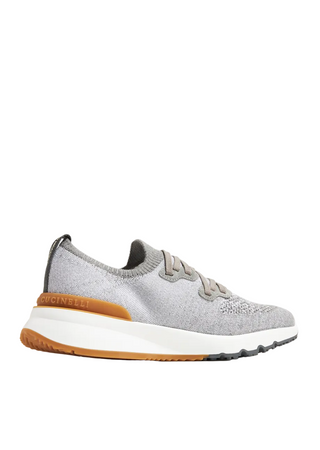 Brunello Cucinelli Mens Cotton Chiné Knit Sneakers