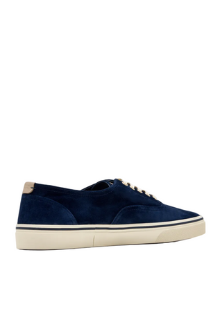 Brunello Cucinelli Mens Reversed Calfskin Sneakers in Navy