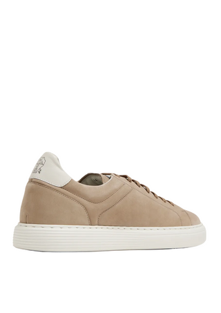Brunello Cucinelli Nubuck Calfskin Sneakers In Light Brown