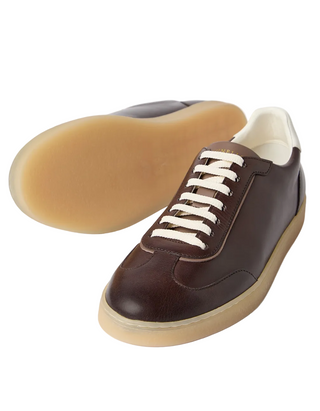Brunello Cucinelli Mens Calfskin Sneakers in Ebony