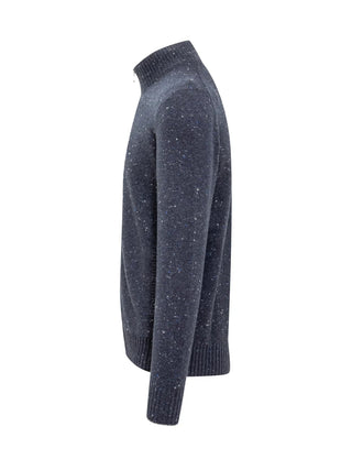 Brunello Cucinelli Flecked Knit Stand-Collar Zip-Up Cardigan