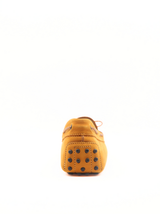 Tods Orange Suede Laced Braided Gommino Driver Shoe