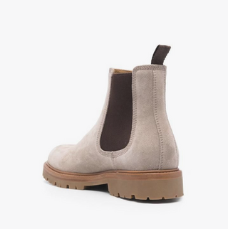 Brunello Cucinelli Suede Chelsea Boots with Lug Sole