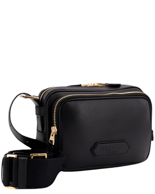 Tom Ford Leather Dual-Zip Shoulder Bag Black