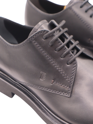 Tods Smooth Leather Laced Loafers with Substantial Sole