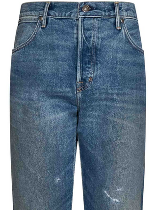 Tom Ford Tom Ford Distressed Denim Straight-Leg Jeans