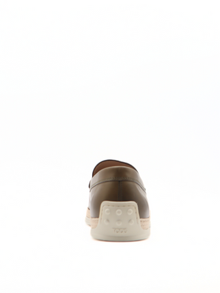 Tods Light Brown Leather Espadrille Loafers