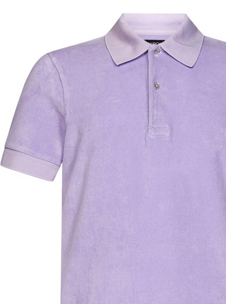 Tom Ford Towelling Short-Sleeve Polo Shirt in Lilac