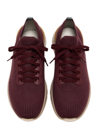 Brunello Cucinelli Mens Knit Sneakers in Red