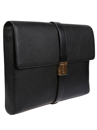Tom Ford Pebbled Leather T-Buckle Flap Briefcase