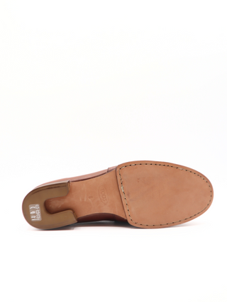 Tods Ruched Leather Gold Chain Loafer