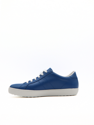 Tods Tod's Baltic Blue Leather Low-Top Sneakers with Contrast Sole