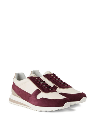 Brunello Cucinelli Mens Washed Suede and Calfskin Runners in Multi
