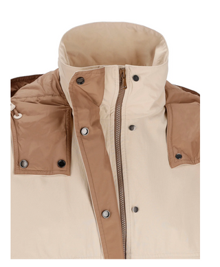 Brunello Cucinelli Technical Long-Sleeved Hooded Parka in Soft Stone