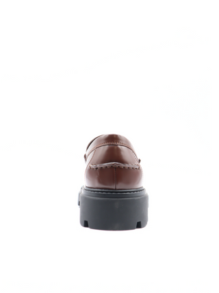 Tods Tod's Brown Polished Leather Penny Loafers with Lug Sole