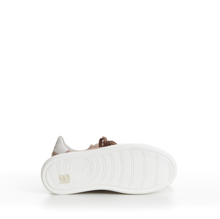 Brunello Cucinelli Taupe Suede Low-Top Sneakers with White Sole