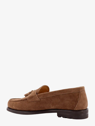 Brunello Cucinelli Suede Tassel Loafers Chestnut