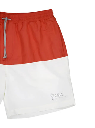 Brunello Cucinelli Technical Fabric Color-Block Logo-Embroidered Swim Trunks