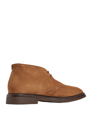 Brunello Cucinelli Mens Suede Lace-up Boots in Brown