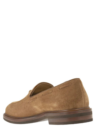 Brunello Cucinelli Suede Tassel Loafers in Light Brown