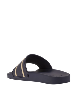 Brunello Cucinelli Molded Rubber Contrast-Stripe Slide Sandals