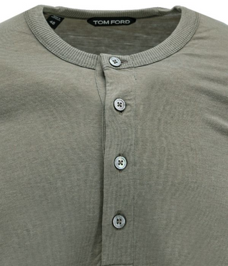 Tom Ford Cotton Long-Sleeve Buttoned Henley Top