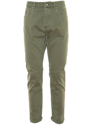Brunello Cucinelli Cotton Straight-Leg Pants with Logo Patch