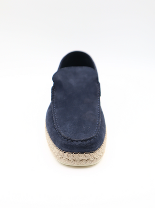 Tods Navy Blue Suede Slip-On Espadrille Loafers