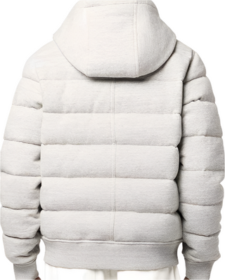 Tom Ford Fleece-Effect Hooded Puffer Jacket Light Gray