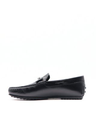 Tods Black Leather Buckle Gommino Driving Shoes