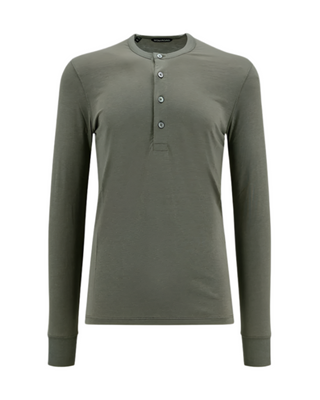 Tom Ford Cotton Long-Sleeve Buttoned Henley Top