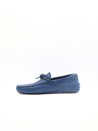 Tods Croc-Embossed Leather Laccetto Gommino Driver Shoes