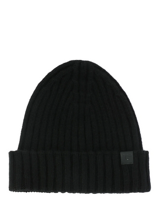 Tom Ford Ribbed Knit Beanie with Logo Patch