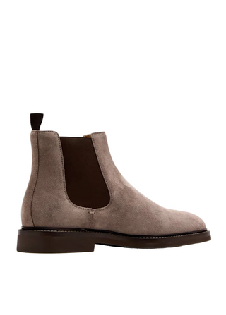 Brunello Cucinelli Mens Suede Chelsea Boots in Brown
