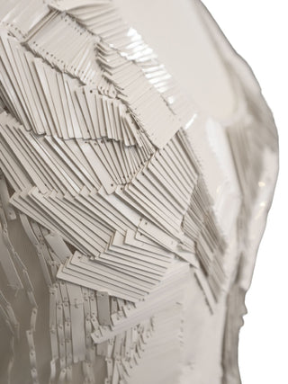 Balmain Geometric Embellished Scoop-Neck Bodysuit White