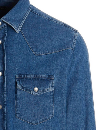 Tom Ford Tom Ford Denim Snap-Button Western Shirt Blue